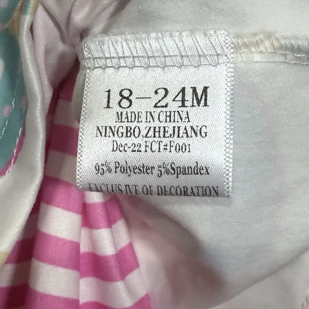 Pete + Lucy Baking Beauty Pink Blue Bubble Bodysuit Romper Girl's Size 18-24M - Picture 4 of 9